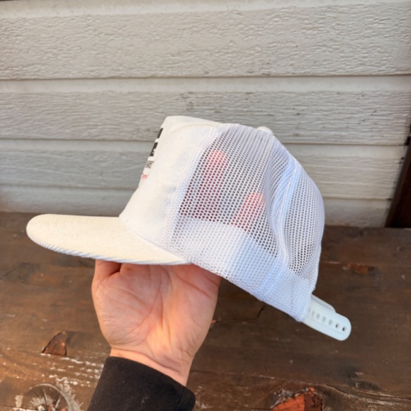 Vintage Bridgestone Firestone Crown mesh trucker hat corduroy White trucking sna - Picture 2 of 5